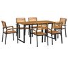vidaXL Ensemble &agrave; manger de jardin 7 pcs bois d'acacia solide et m&eacute;tal