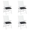 vidaXL Coussins de chaise lot de 4 noir 40x40x7 cm tissu oxford