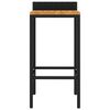 vidaXL Tabourets de bar lot de 2 noir r&eacute;sine tress&eacute;e et bois d'acacia