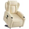 vidaXL Fauteuil inclinable de massage crème tissu