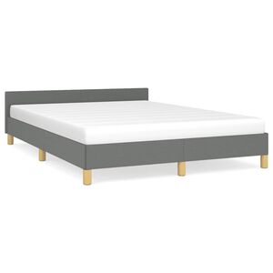 vidaXL Cadre de lit sans matelas gris foncé tissu