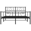vidaXL Cadre de lit métal sans matelas avec pied de lit noir 135x190cm