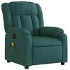 vidaXL Fauteuil inclinable de massage &eacute;lectrique vert fonc&eacute; tissu