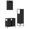 vidaXL Ensemble de meubles salle de bain 3 pcs noir bois d'ing&eacute;nierie