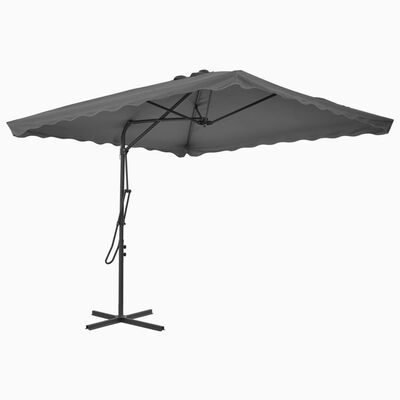 vidaXL Parasol d'extérieur avec mât en acier 250 x 250 cm Anthracite