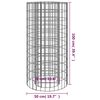 vidaXL Foyer en gabion Ø 50 cm Fer galvanisé