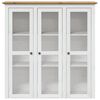 vidaXL Armoire avec portes vitr&eacute;es BODO blanc marron bois pin massif