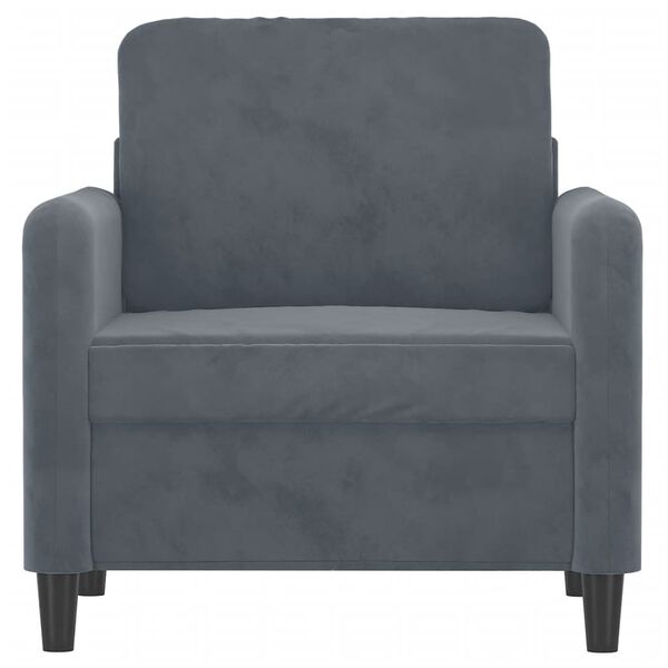 vidaXL Fauteuil Gris fonc&eacute; 60 cm Velours