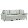 vidaXL Canap&eacute; 3 places avec oreillers gris clair 180 cm velours