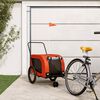 vidaXL Remorque de v&eacute;lo pour animaux de compagnie orange et noir