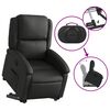 vidaXL Fauteuil inclinable noir cuir véritable