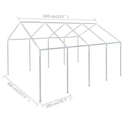 vidaXL Cadre de tente 8x4 m acier