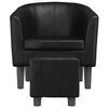 vidaXL Fauteuil avec repose-pied noir similicuir