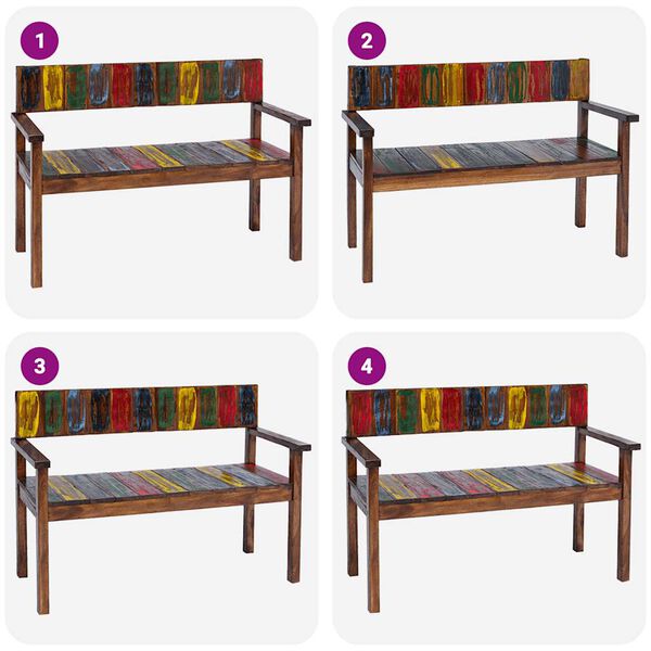 vidaXL Chaises &agrave; manger lot de 4 bois de r&eacute;cup&eacute;ration solide