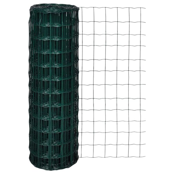 vidaXL Cl&ocirc;ture euro Acier 10 x 1,2 m Vert