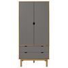 vidaXL Garde-robe OTTA Marron et gris 76,5x53x172 cm Bois massif pin