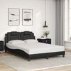 vidaXL Cadre de lit Viana avec LED sans matelas noir 137x190 cm