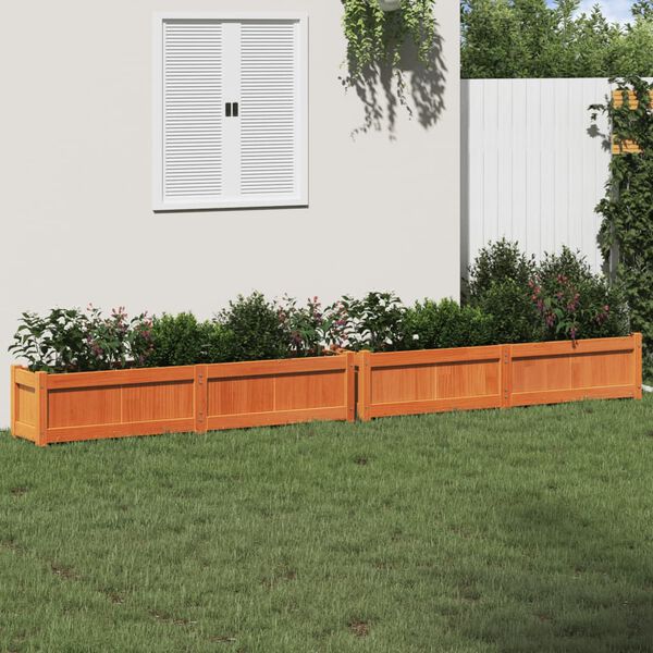 vidaXL Jardini&egrave;res 2 pcs cire marron bois de pin massif