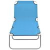 vidaXL Chaise longue pliable acier et tissu bleu turquoise