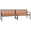 vidaXL Banc double de jardin 251 cm acier et WPC