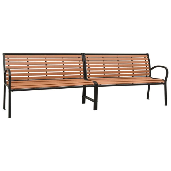 vidaXL Banc double de jardin 251 cm acier et WPC