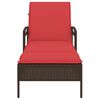 vidaXL Chaise longue avec coussin Marron 63 x 200 x 81 cm Résine tressée (États-Unis uniquement)