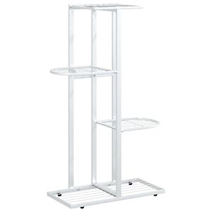 vidaXL Support pour plantes 4 niveaux 43x22x76 cm Blanc M&eacute;tal
