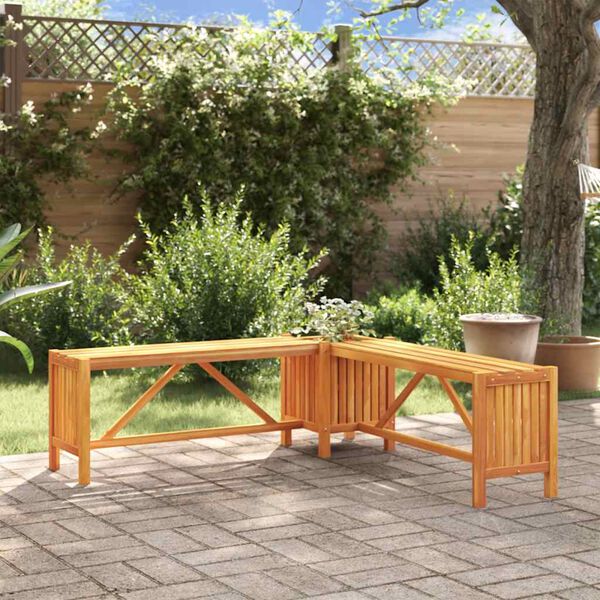 vidaXL Banc de jardin et jardinière 117x117x40 cm Bois solide d'acacia