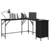 vidaXL Bureau noir 141x141x75 cm bois d'ingénierie