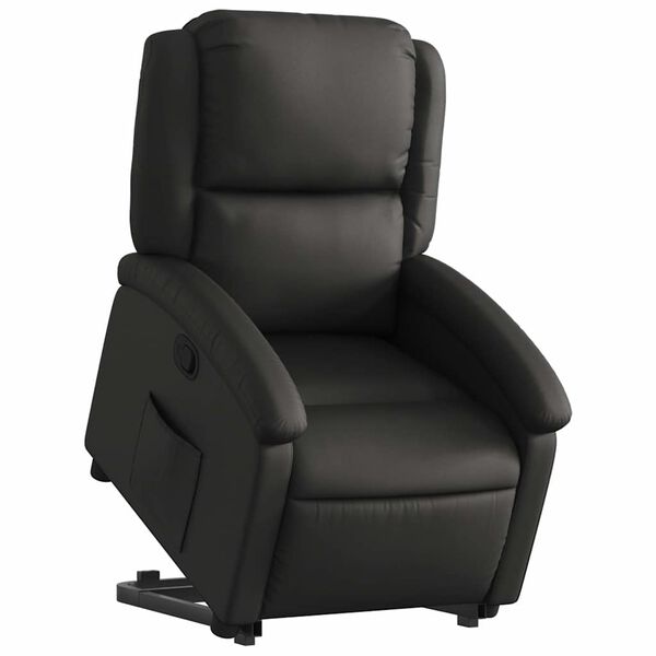 vidaXL Fauteuil inclinable noir cuir véritable