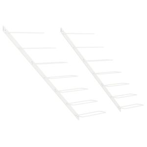 vidaXL Casier &agrave; vin mural pour 7 bouteilles 2 pcs Blanc M&eacute;tal
