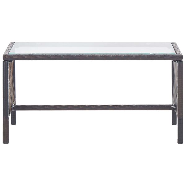 vidaXL Salon de jardin 4 pcs avec coussin R&eacute;sine tress&eacute;e Marron