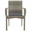 vidaXL Chaises de jardin avec coussins lot de 2 R&eacute;sine tress&eacute;e Gris