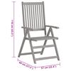 vidaXL Chaises inclinables de jardin lot de 3 et coussins Bois acacia