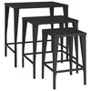 vidaXL Tables gigognes 3 pcs noir r&eacute;sine tress&eacute;e