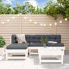 vidaXL Salon de jardin 5 pcs blanc bois massif de pin