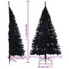 vidaXL Demi sapin de Noël artificiel avec support Noir 240 cm PVC