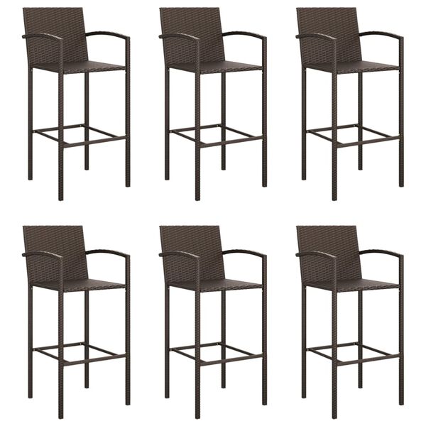 vidaXL Ensemble de bar de jardin 7 pcs marron r&eacute;sine tress&eacute;e