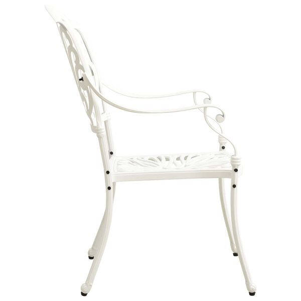 vidaXL Chaises de jardin lot de 2 Aluminium coulé Blanc