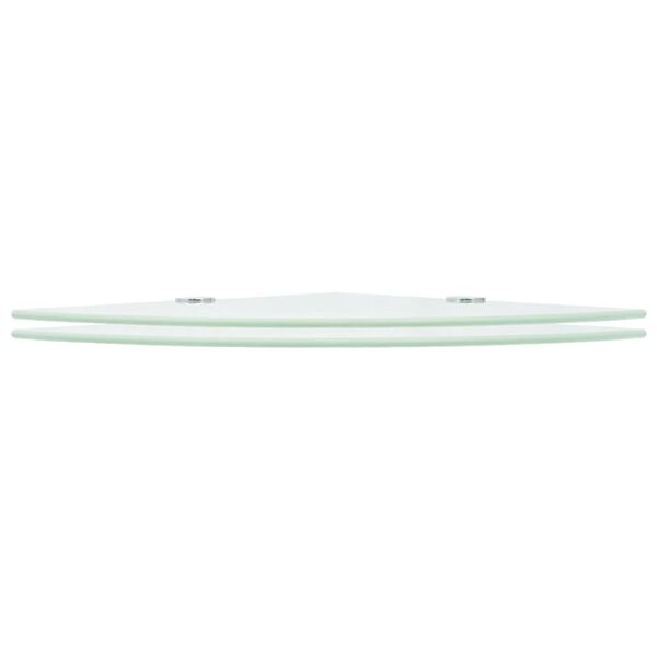 vidaXL &Eacute;tag&egrave;res d'angle 2 pcs et supports chrom&eacute;s Verre Blanc 25x25 cm