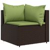 vidaXL Salon de jardin 4 pcs avec coussins Marron R&eacute;sine tress&eacute;e