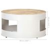 vidaXL Table basse Blanc 68x68x36 cm Bois de manguier solide