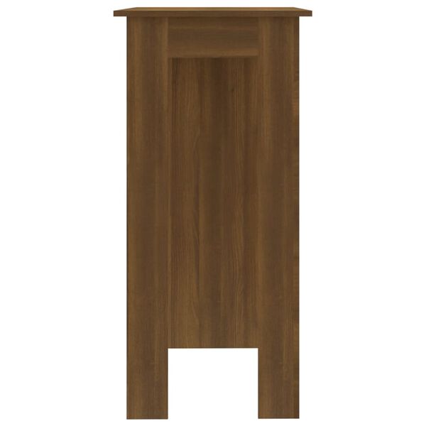 vidaXL Table de bar avec étagère chêne marron bois d'ingénierie