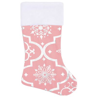 vidaXL Jupe de sapin de Noël de luxe avec chaussette Rose 122 cm Tissu