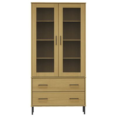 vidaXL Bibliothèque avec pieds en métal Marron 85x35x172,5cm Bois OSLO