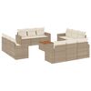 vidaXL Salon de jardin avec coussins 13 pcs beige r&eacute;sine tress&eacute;e