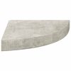 vidaXL &Eacute;tag&egrave;re d'angle murale Gris b&eacute;ton 25x25x3,8 cm MDF