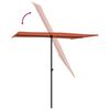 vidaXL Parasol de jardin avec mât en aluminium 2x1,5 m Terre cuite
