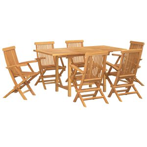 vidaXL Ensemble de salle &agrave; manger pour jardin 7 pcs Marron