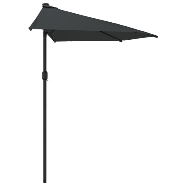 vidaXL Parasol de balcon et m&acirc;t en aluminium Anthracite 270x144cm Demi
